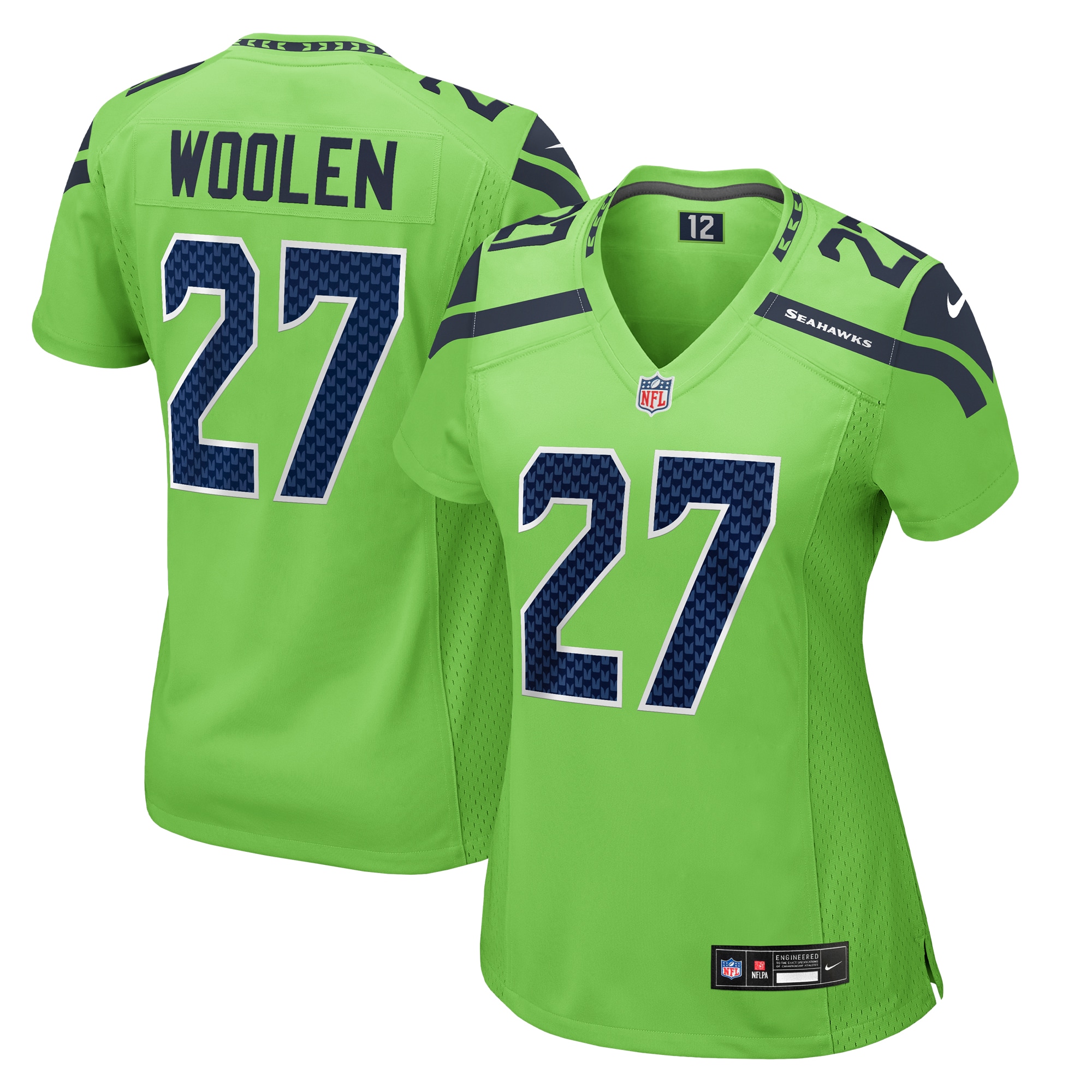 Hunk Wear - Tariq Woolen Seattle Seahawks Nike Womenâ€™s Game Jersey ' Neon Green
