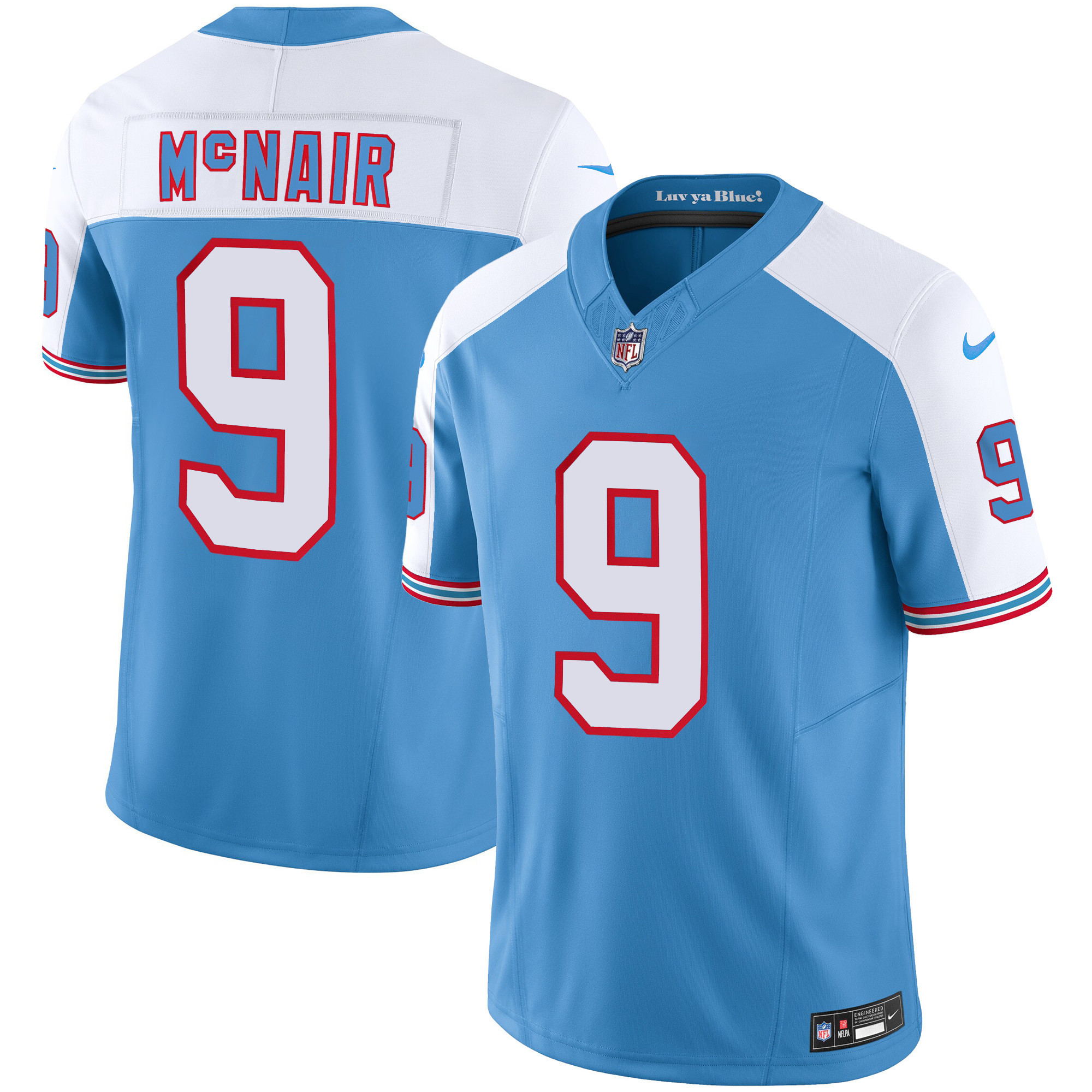 Hunk Wear - Tennessee Titans Steve Mcnair Throwback Limited Vapor Jersey â€“ All Stitched â€“ Alternate