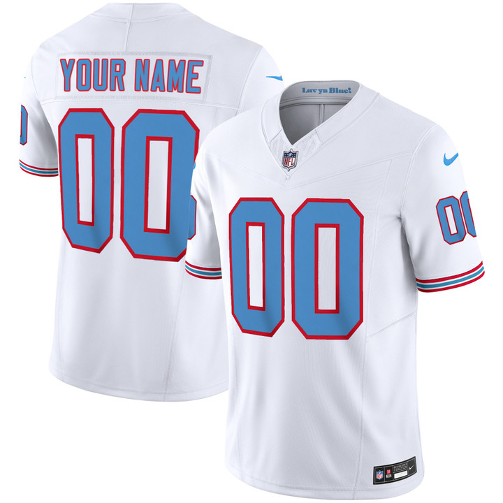 Hunk Wear - Tennessee Titans Throwback Limited Vapor Custom Jersey – All Stitched – White
