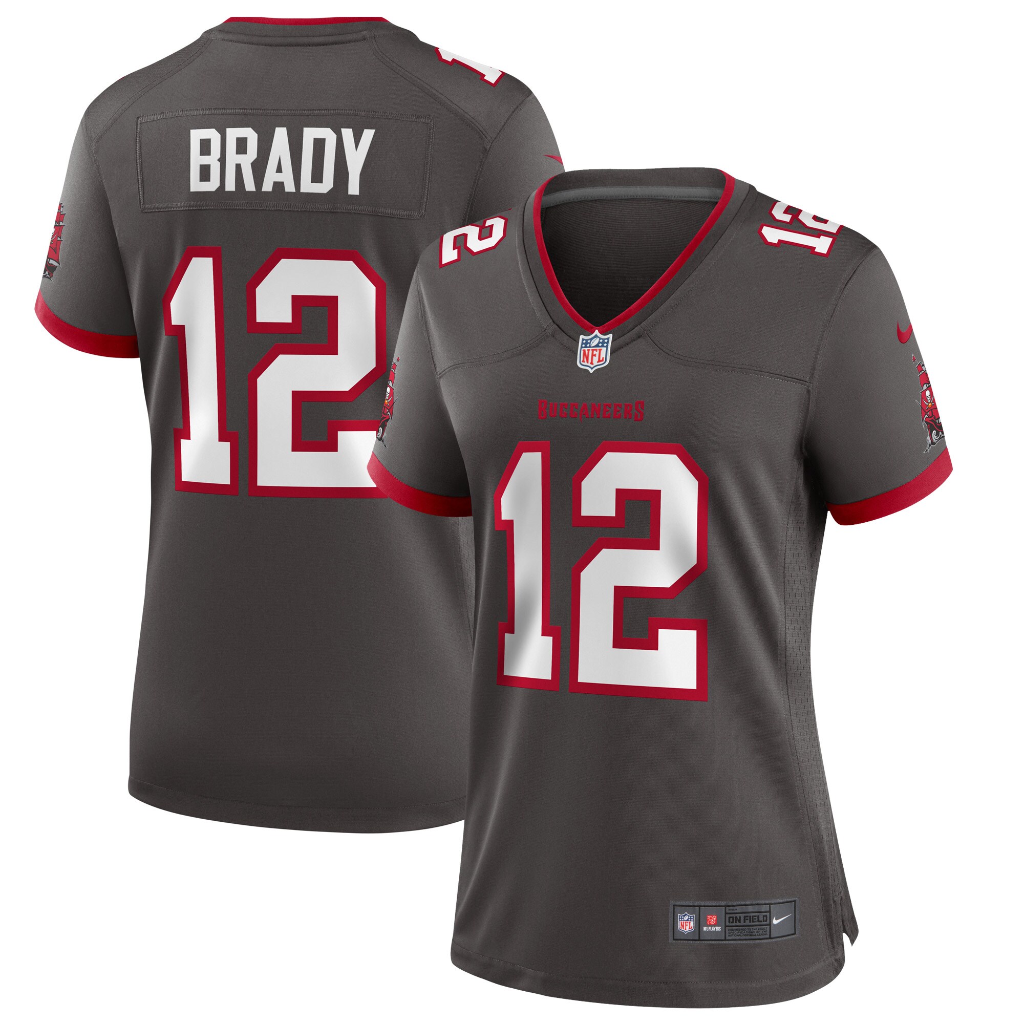 Hunk Wear - Tom Brady Tampa Bay Buccaneers Nike Womenâ€™s Alternate Game Jersey ' Pewter