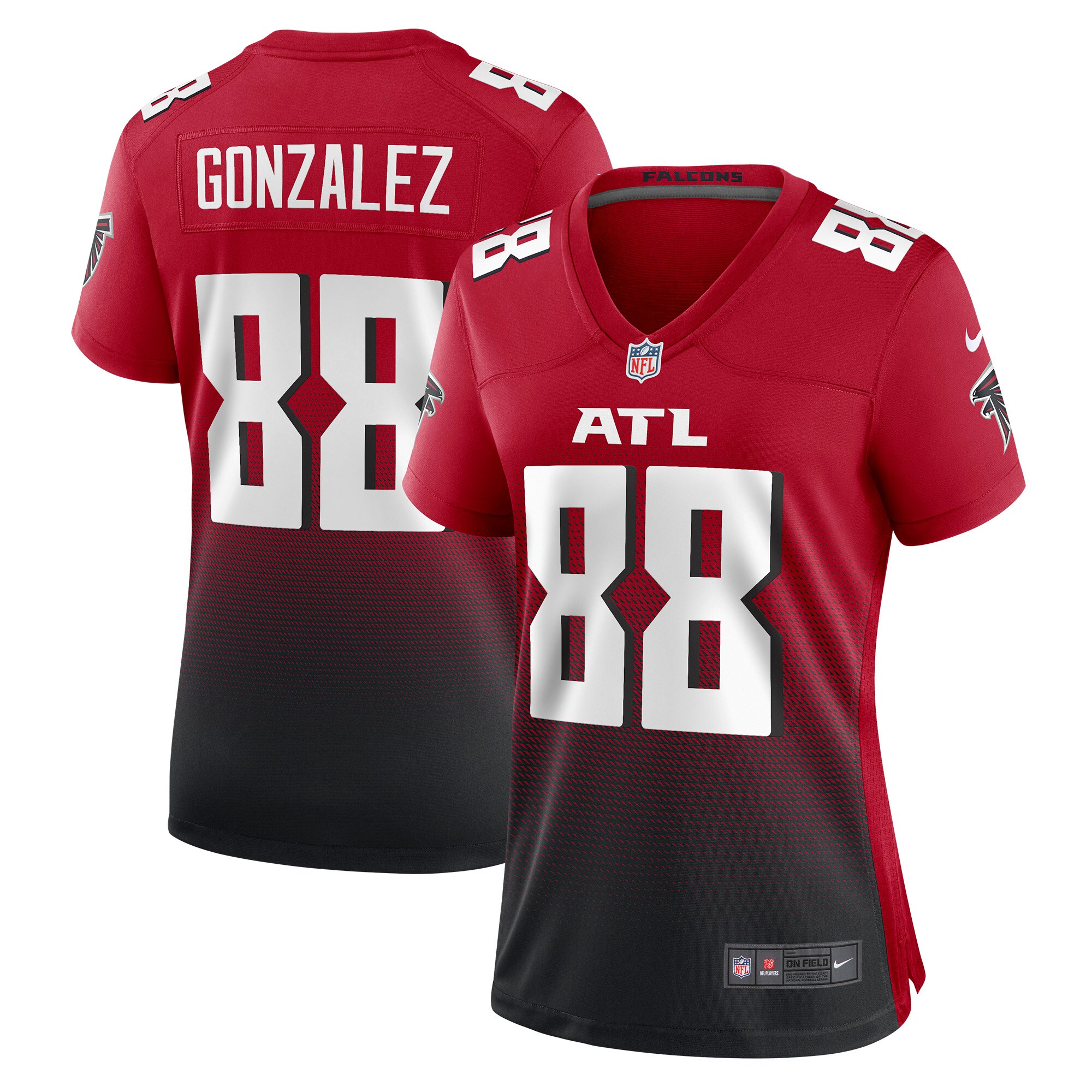 Hunk Wear - Tony Gonzalez Atlanta Falcons Nike Womenâ€™s Retired Game Jersey ' Red