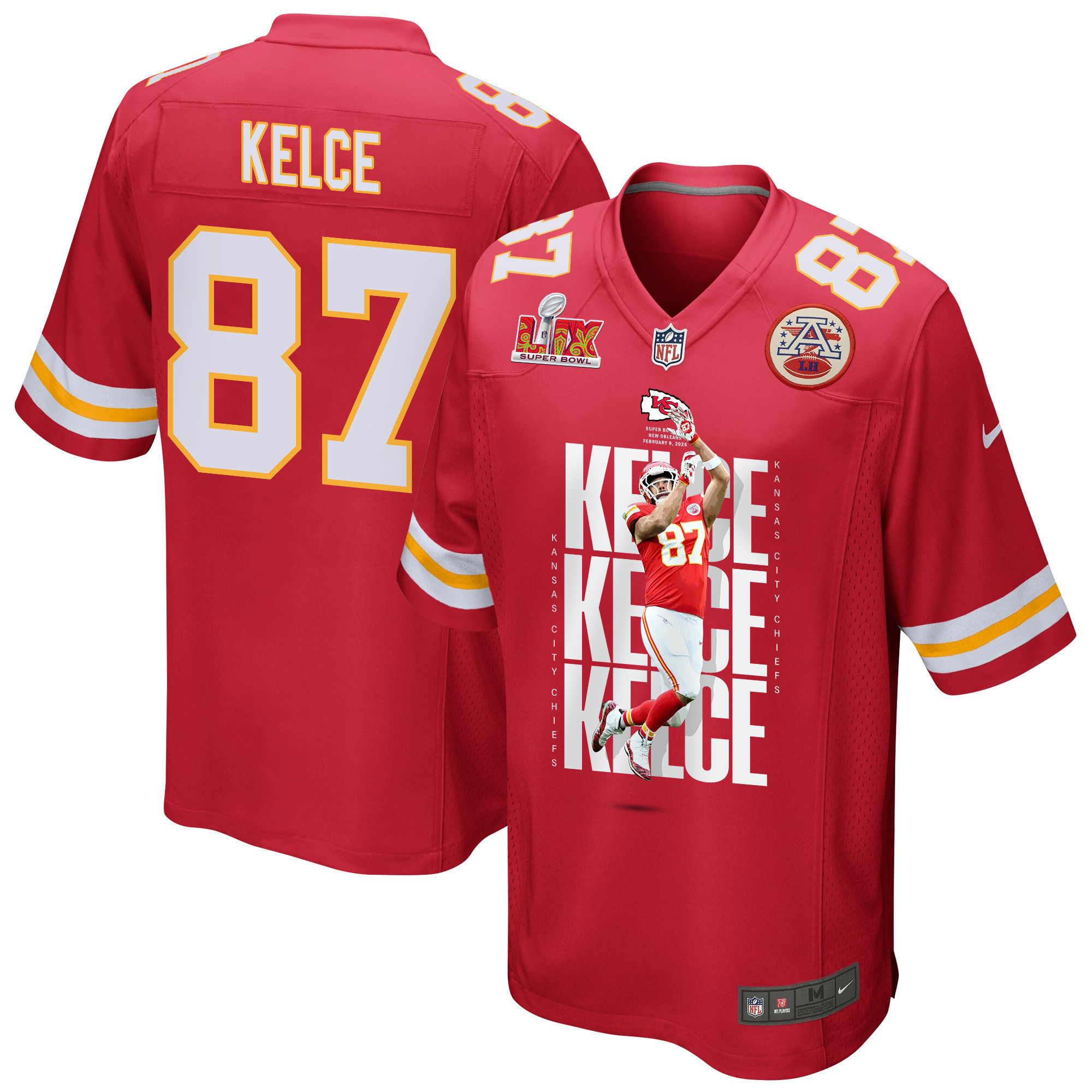 Hunk Wear - Travis Kelce 87 Kansas City Chiefs Oh Say Can You Kelce Game Men Jersey ' Red