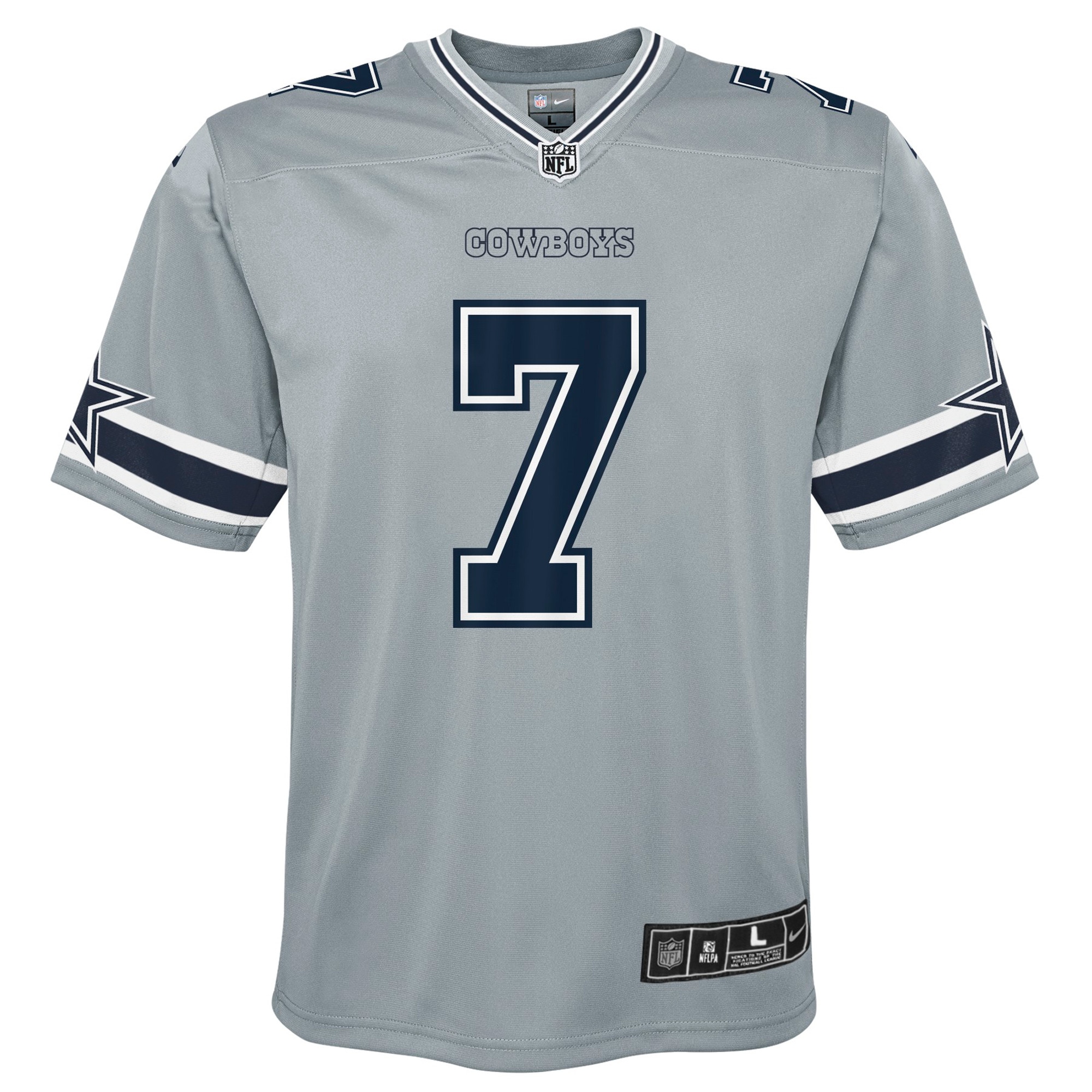 Hunk Wear - Trevon Diggs Dallas Cowboys Nike Youth Inverted Game Jersey – Silver