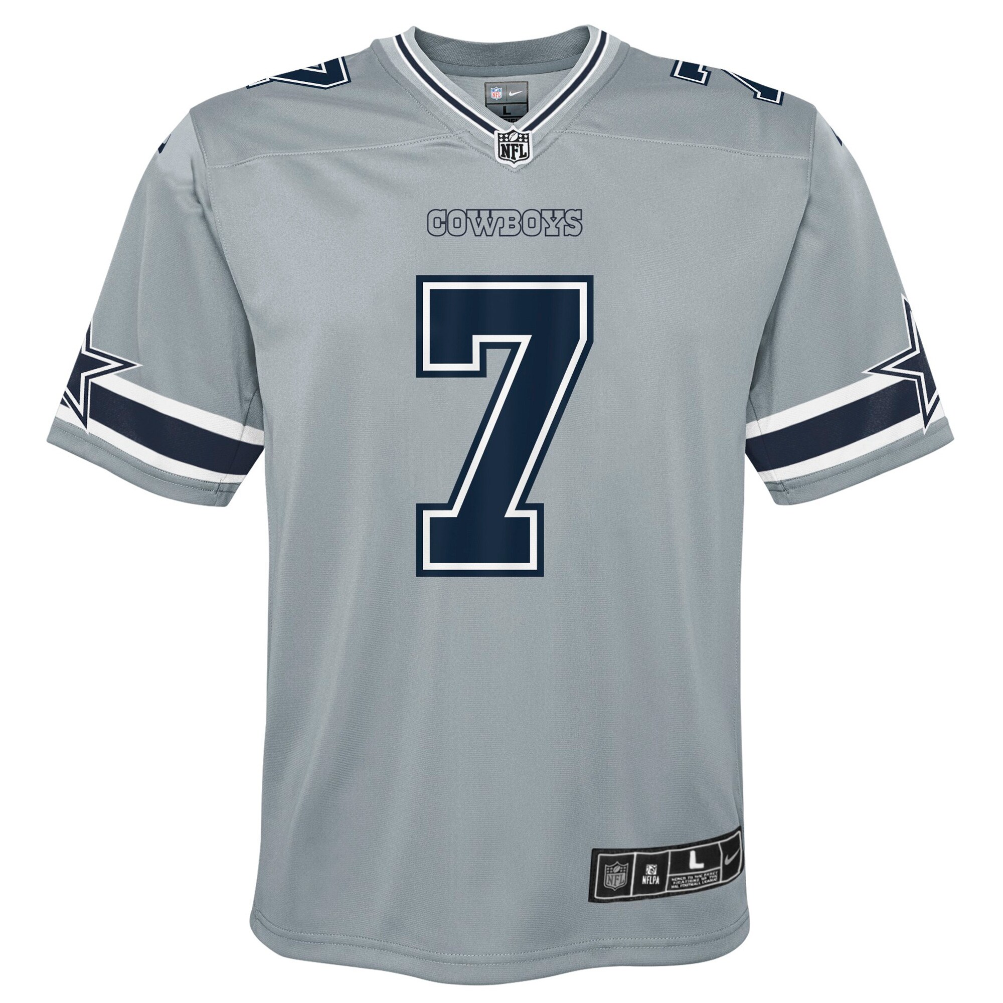 Hunk Wear - Trevon Diggs Dallas Cowboys Nike Youth Inverted Game Jersey – Silver