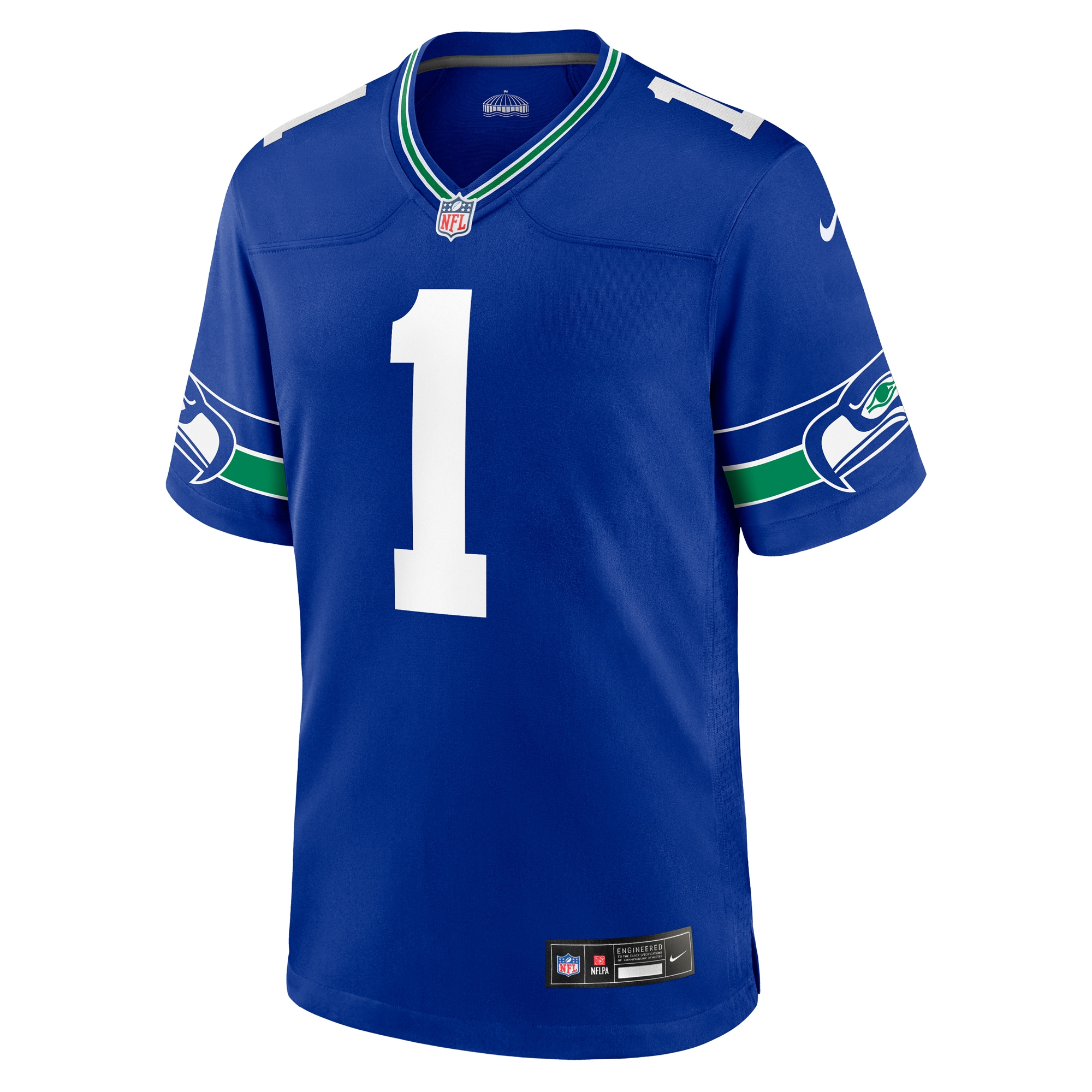 Hunk Wear - Warren Moon Seattle Seahawks Nike Throwback Retired Player Game Jersey – Royal