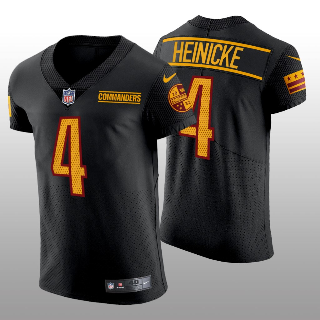 Hunk Wear - Washington Commanders Taylor Heinicke Black Jersey Elite Men's