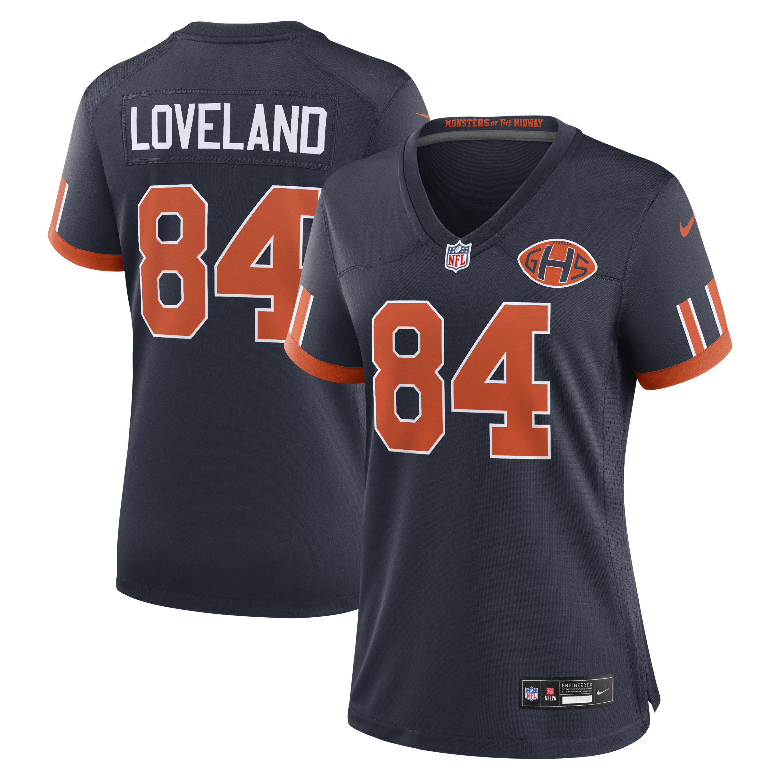 Hunk Wear - Womenâ€™s Chicago Bears Colston Loveland Rivalries Vapor Limited Jersey ' All Stitched ' Navy