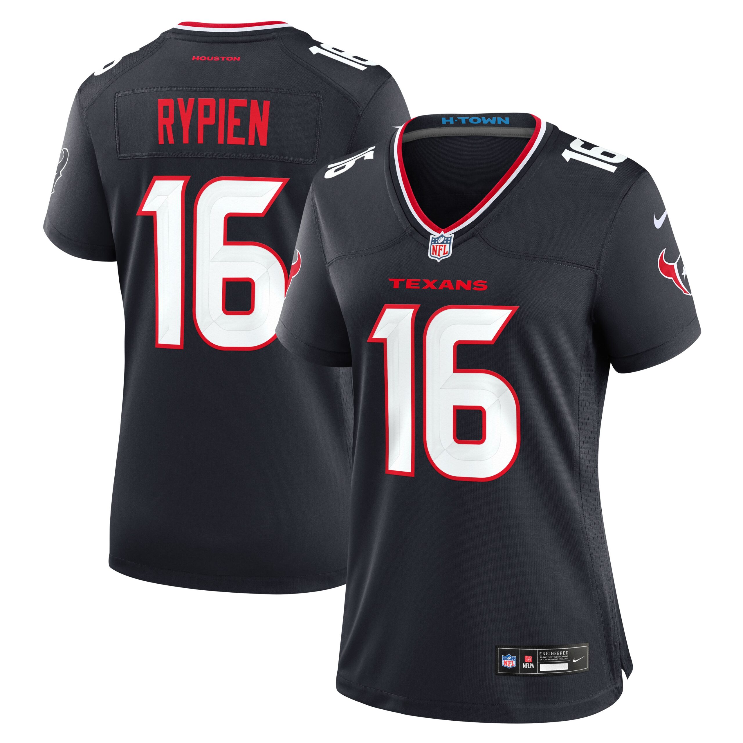 Hunk Wear - Women's Houston Texans Brett Rypien Vapor Limited Jersey ' All Stitched ' Navy