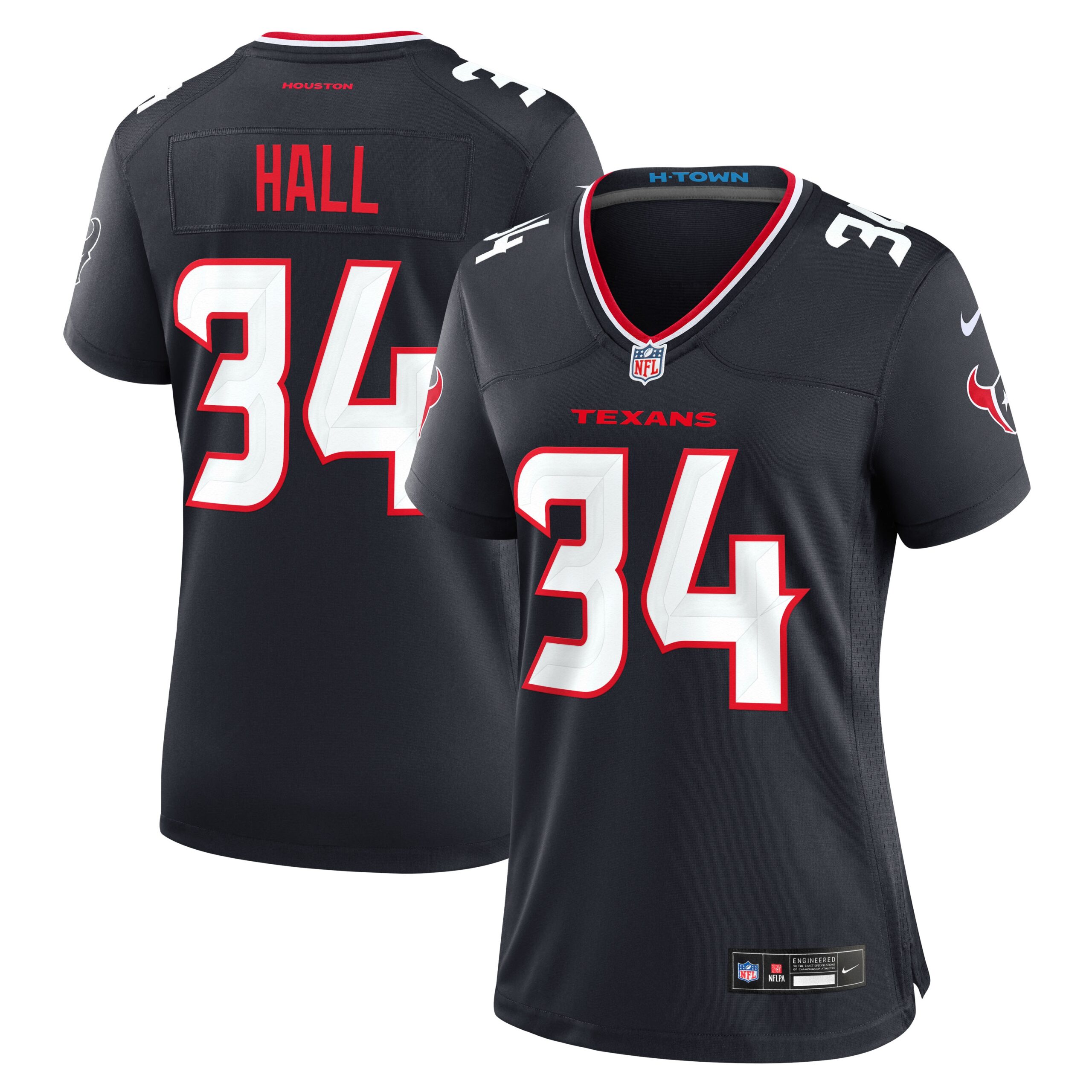 Hunk Wear - Womenâ€™s Houston Texans Bryce Hall Vapor Limited Jersey ' All Stitched ' Navy