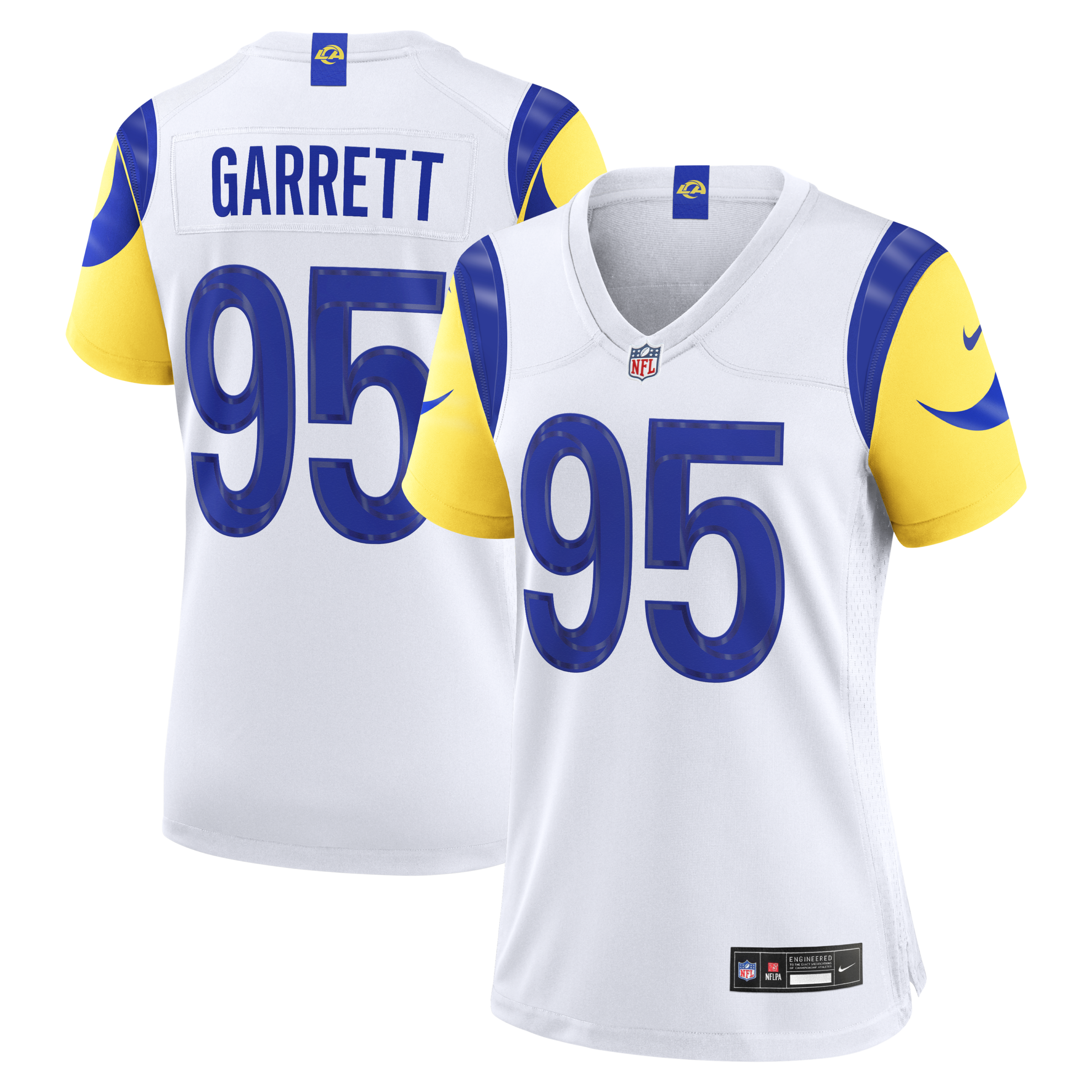 Hunk Wear - Womenâ€™s Los Angeles Rams Myles Garrett Collection Limited Jersey ' All Stitched ' White