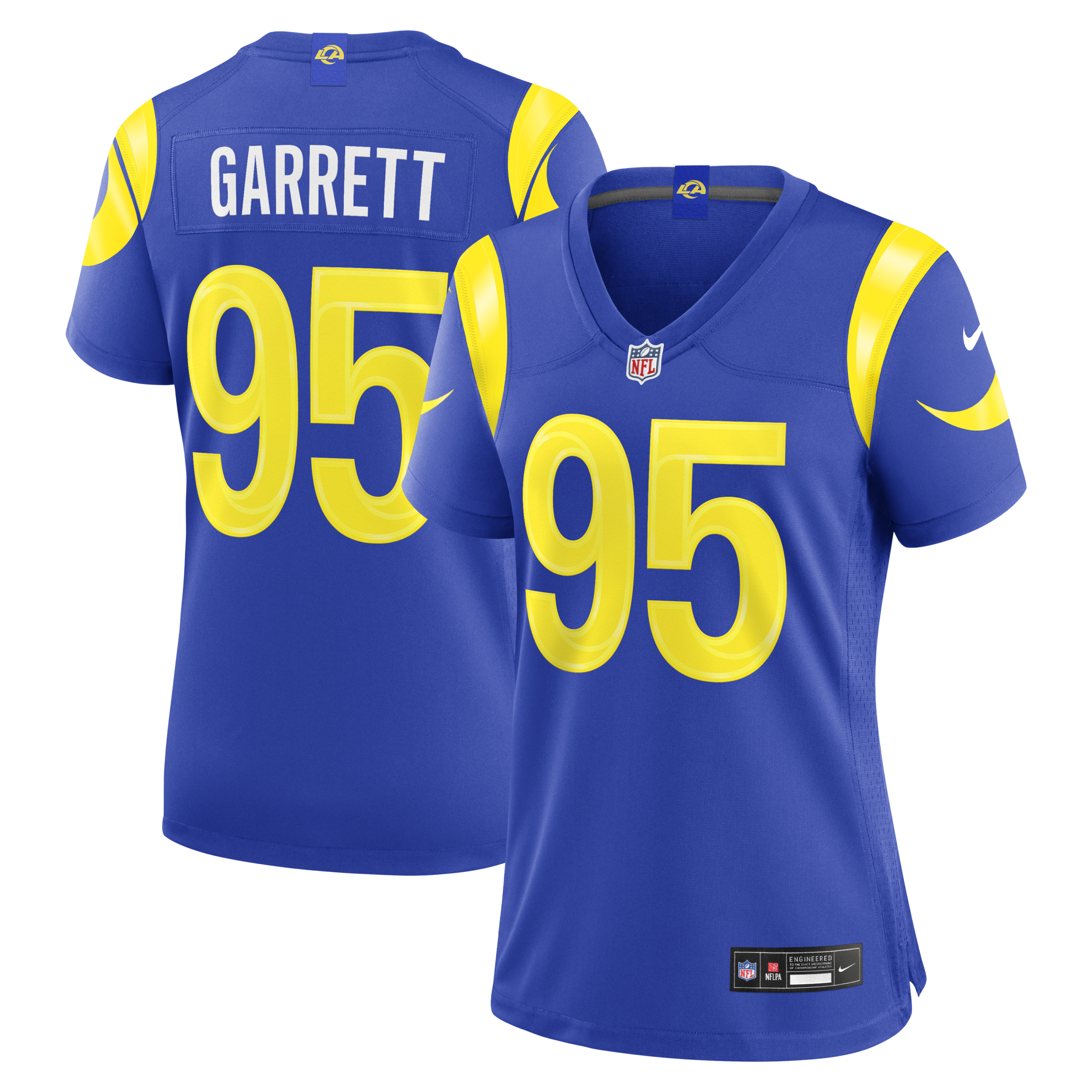 Hunk Wear - Womenâ€™s Los Angeles Rams Myles Garrett Limited Jersey ' All Stitched ' Royal