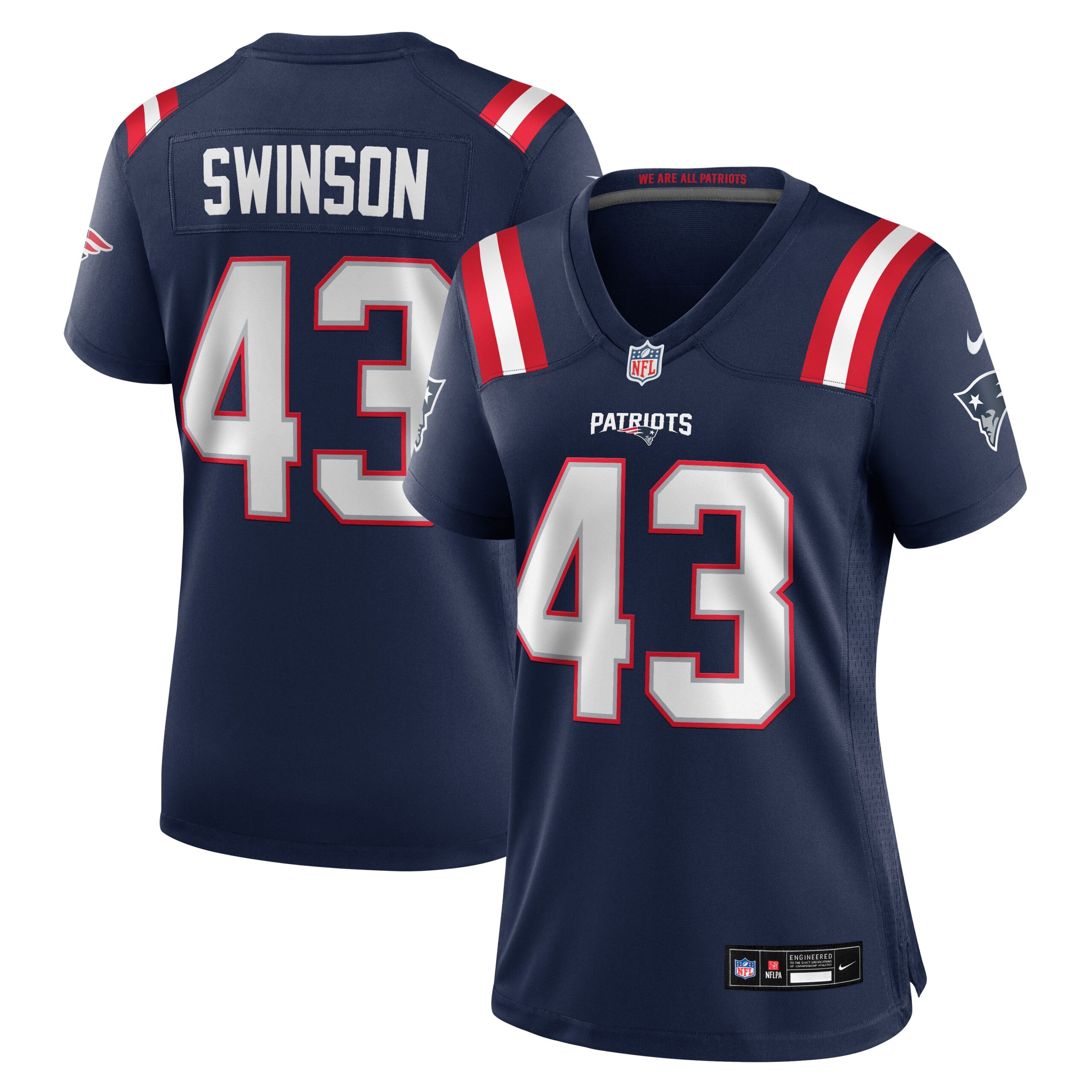 Hunk Wear - Women's New England Patriots Bradyn Swinson Vapor Limited Jersey ' Navy