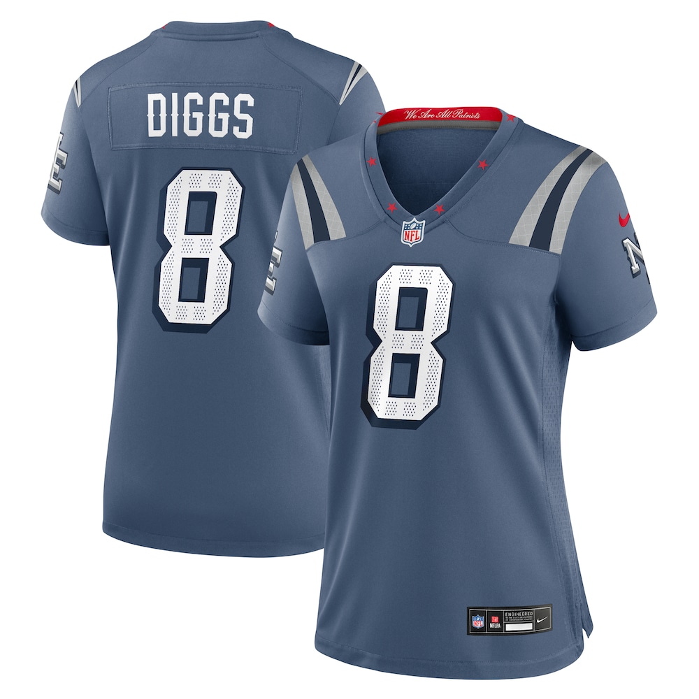 Hunk Wear - Women's New England Patriots Stefon Diggs Nike Storm Blue 2025 Rivalries Collection Game Jersey