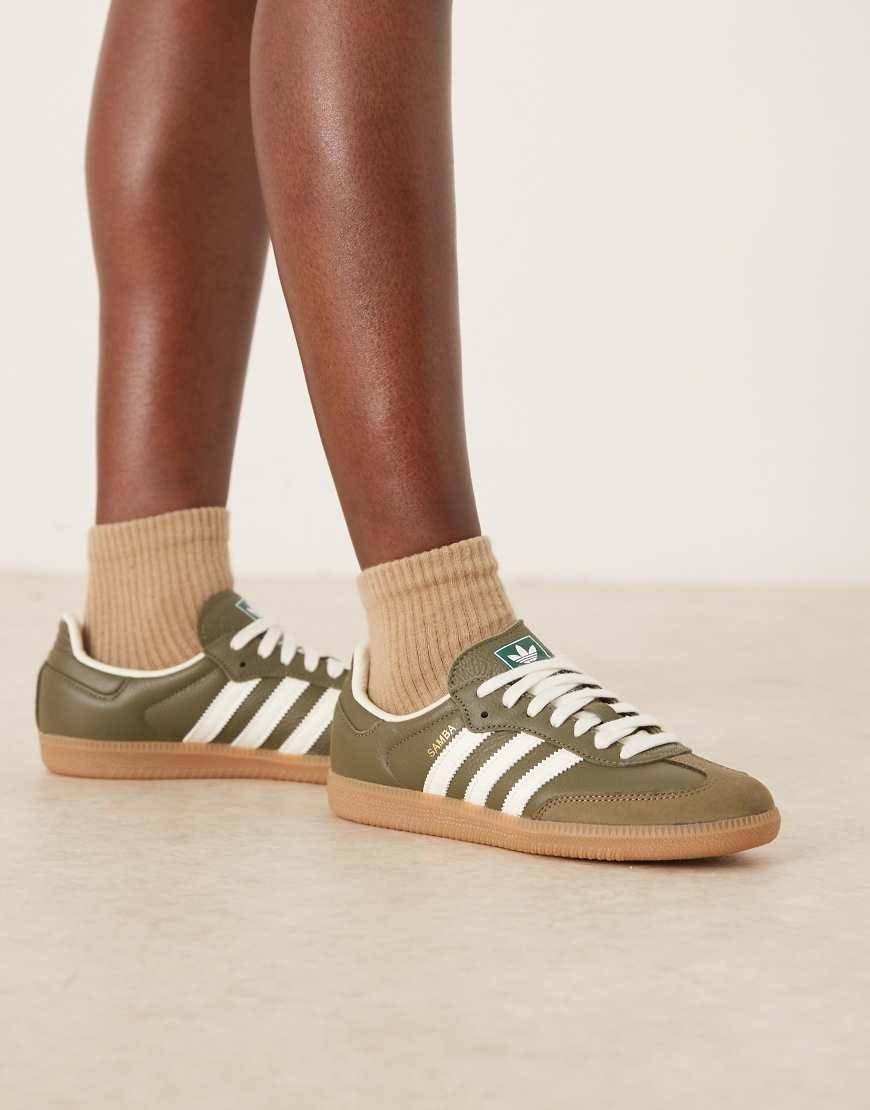 adidas Originals - Samba OG Sneakers - Men - Rubber_Leather - MENS 4 - WOMENS 5 US - Khaki
