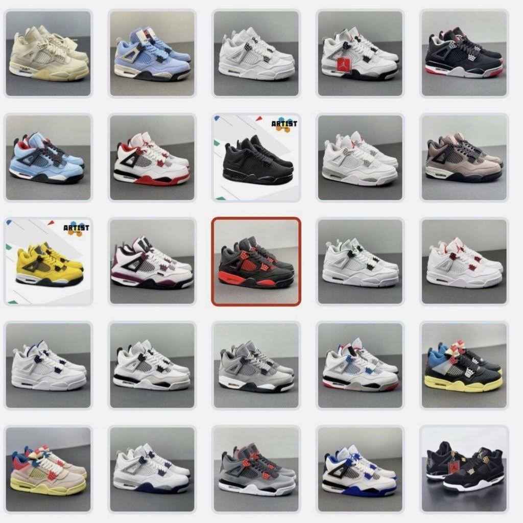 Nike Air Jordan 4 Retros - New Men _ Color_ White_Gray _ Size_ 9.5
