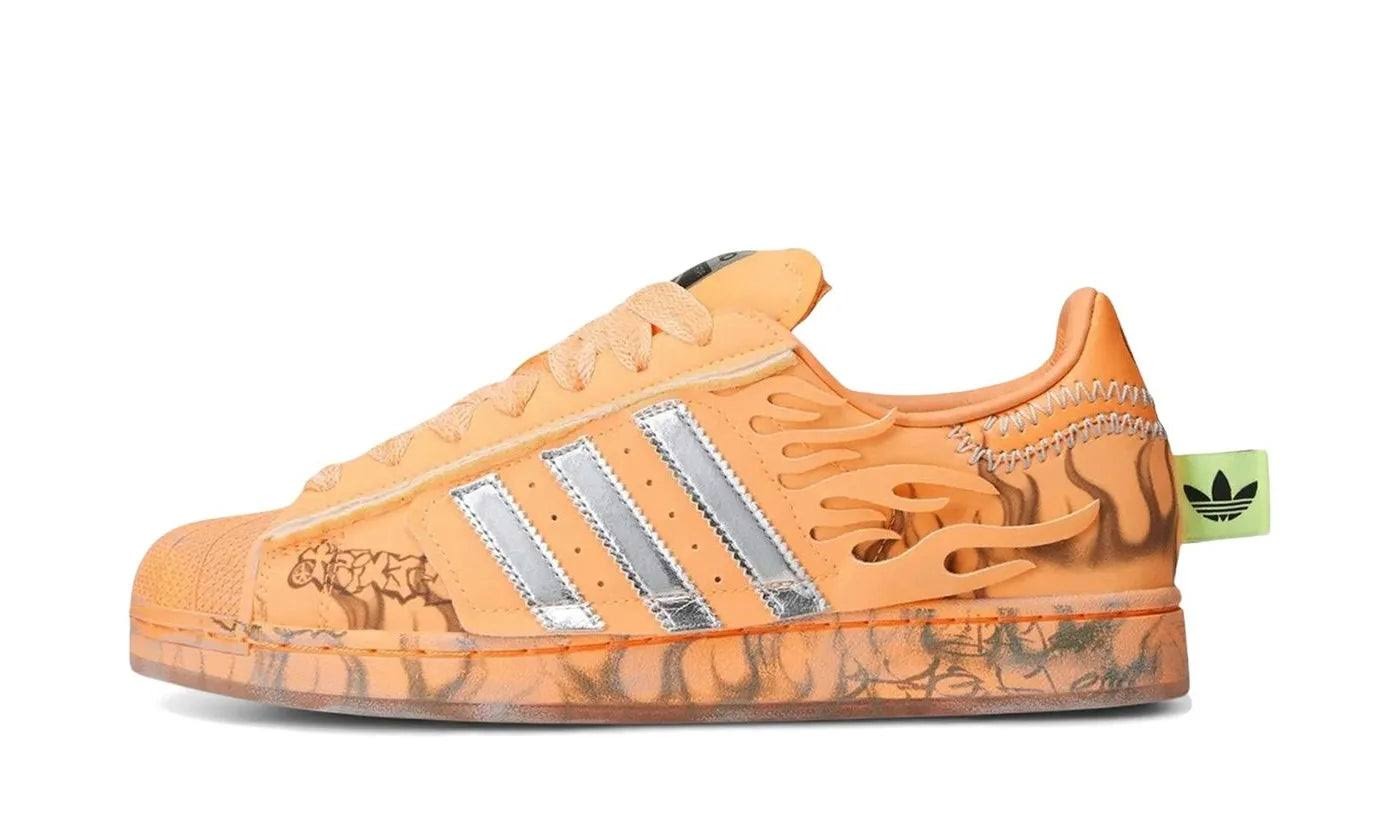 adidas x Hellstar Superstar II Mens Hazy Orange _ Silver Metallic _ Core