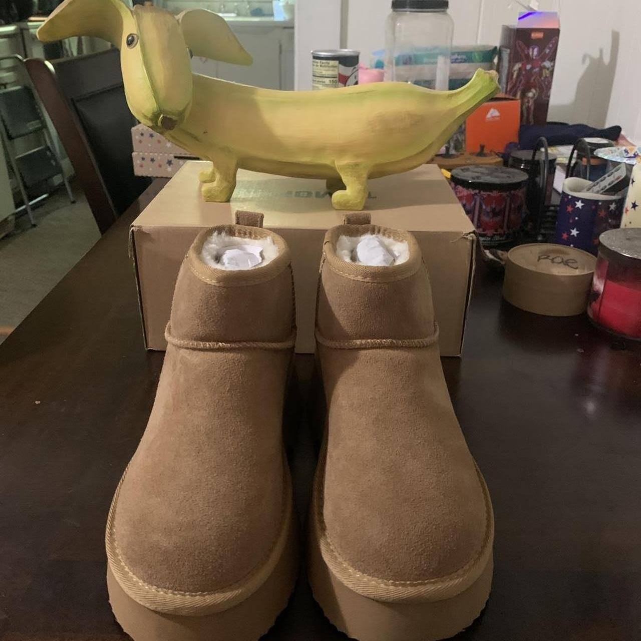 Tan_Brown Women's UGG Style Boots - US 7.5 - Temofon