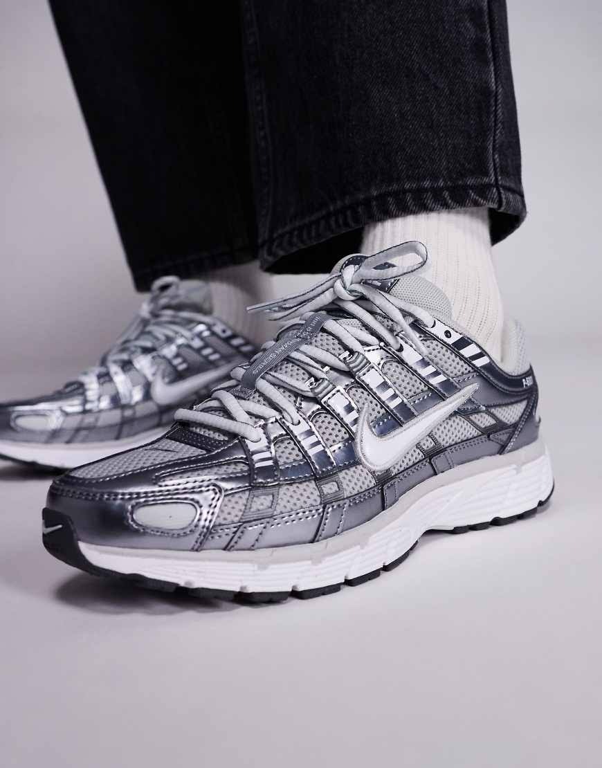 Nike - P-6000 Sneakers - Women - Rubber_Textile - Womens 8_ Mens 6.5 US - Metallic