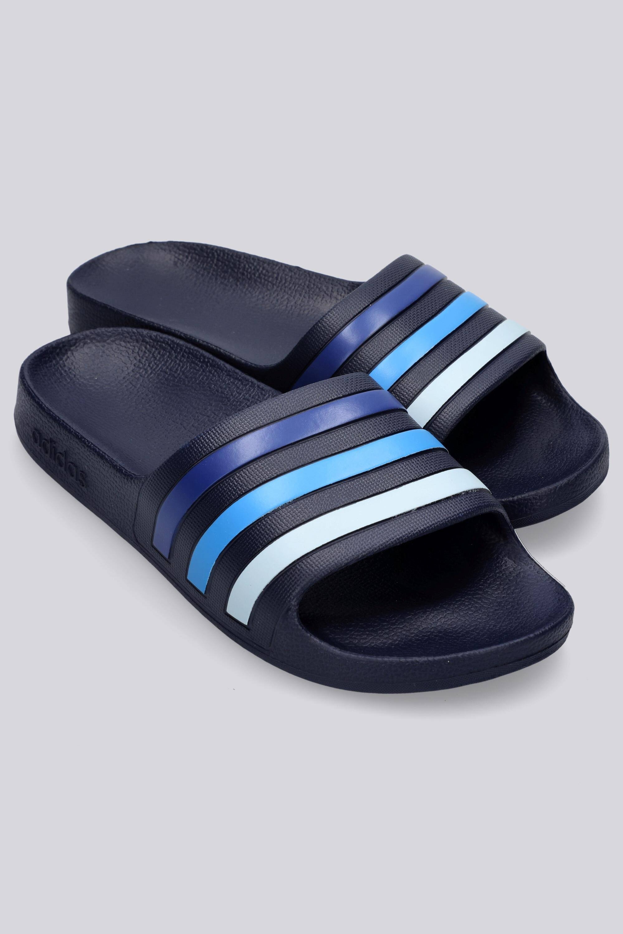 adidas Boys Adilette Shower Slide Sandal Ray Blue_ Dark Blue_ Ray Blue