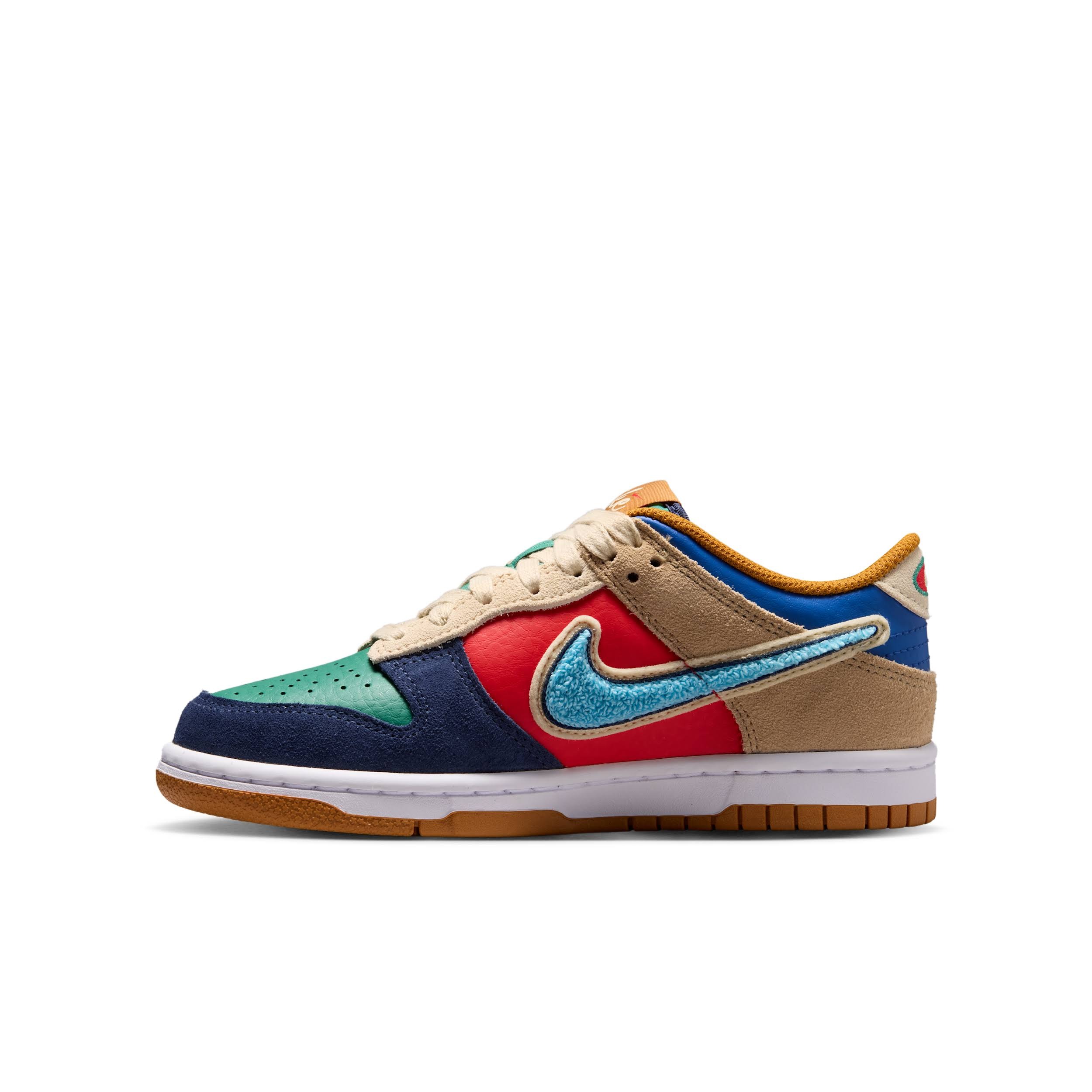 Boys Nike Dunk Low Midnight_Speed Red
