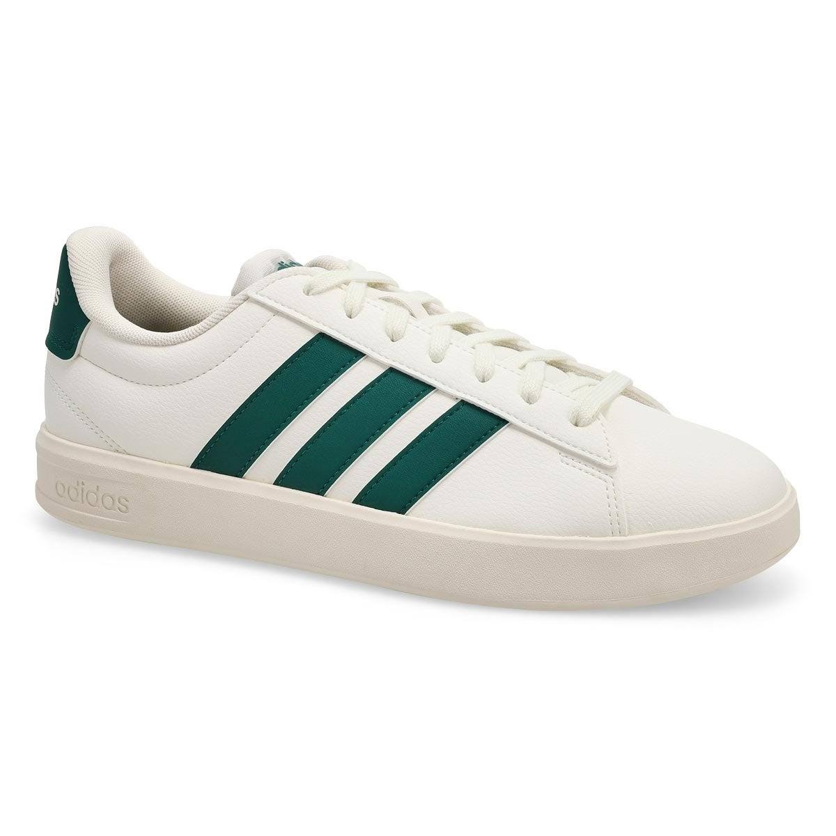 adidas Men's Grand Court 3.0 Sneaker Off White_ Green_ Off White