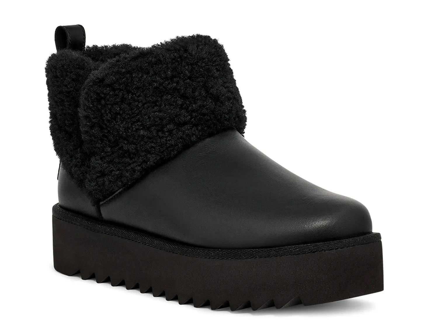 UGG Women s Ultra Mini Alina Curled Genuine Shearling Platform Boot