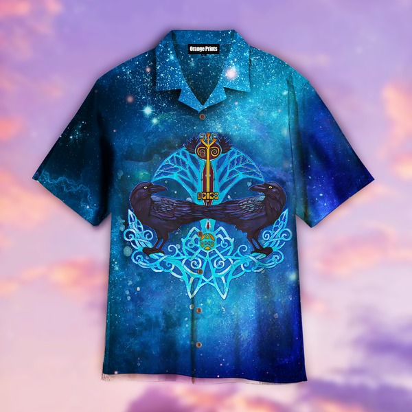 Viking Crow And Key Pullover Hawaiian Shirt