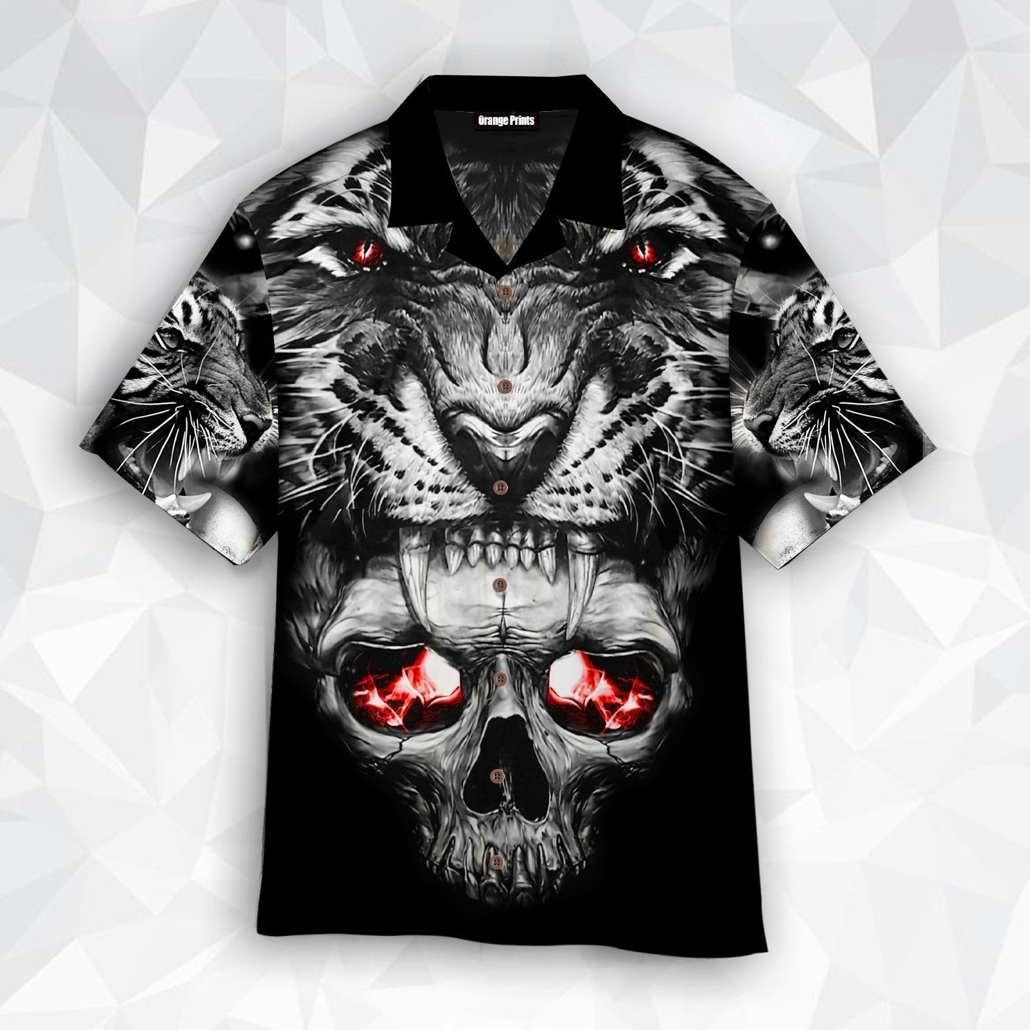 Tattoo Skull Tiger Hawaiian Shirt