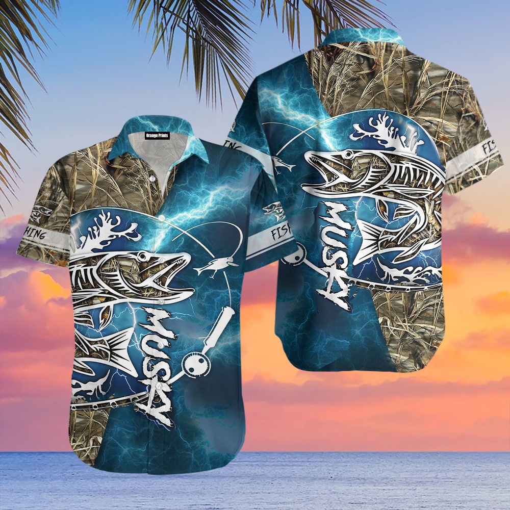 Musky Fishing Hawaiian Shirt