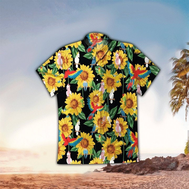 Sunflower Parrot Hawaiian Shirt