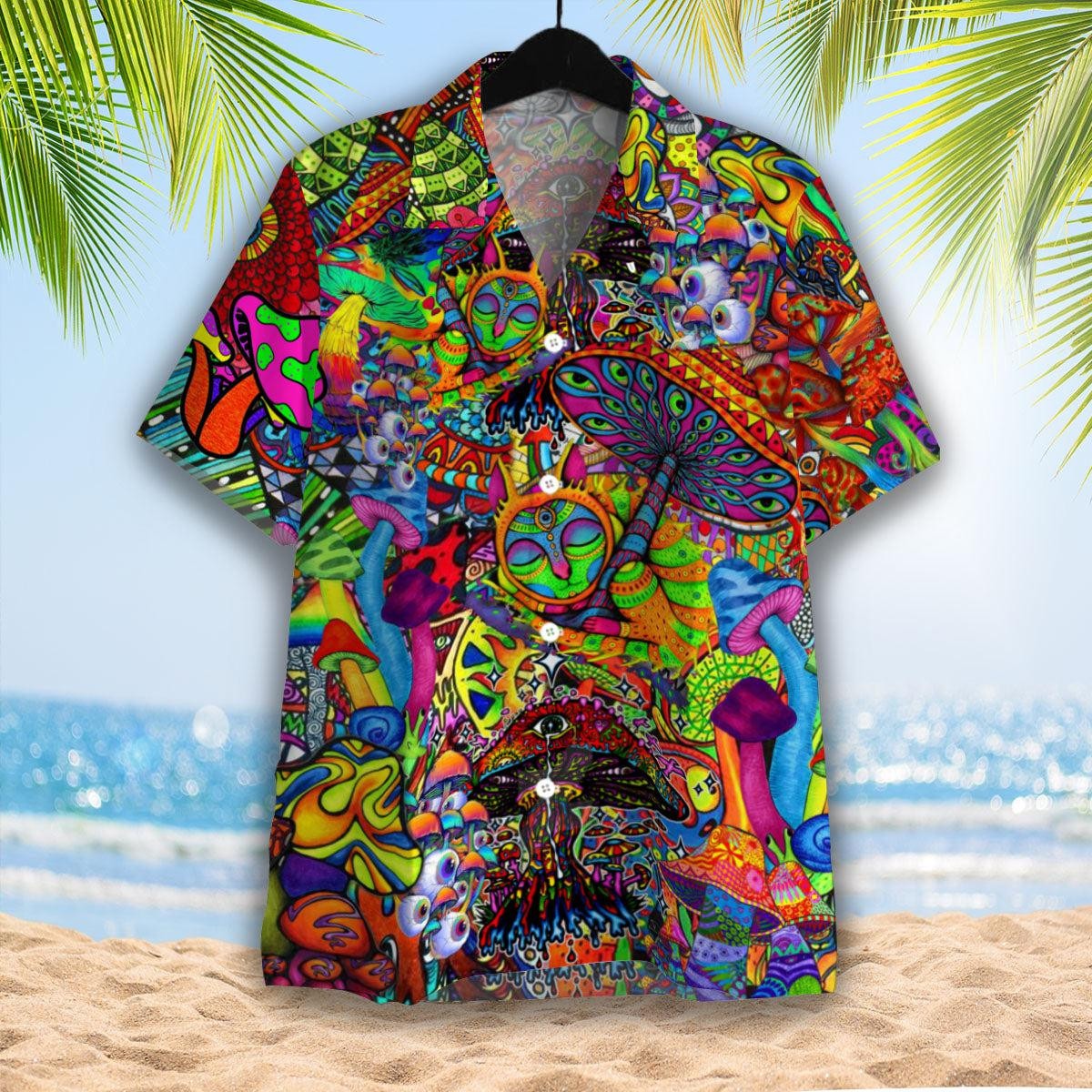 Trippy Hippie Mushroom Hawaiian Shirt