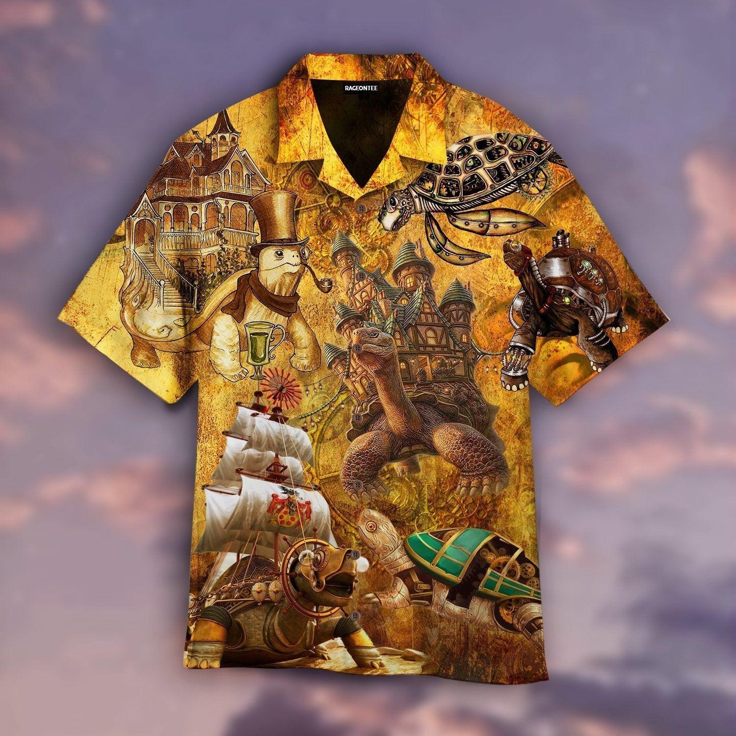 Turtle Steampunk Hawaiian Shirt