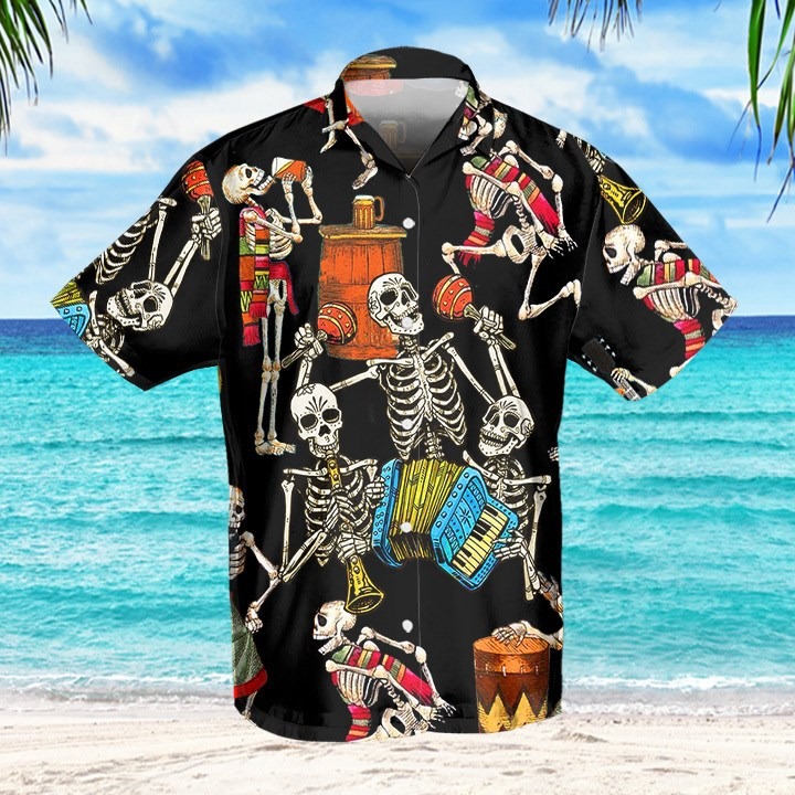 Skeleton Accordion Hawaiian Shirt