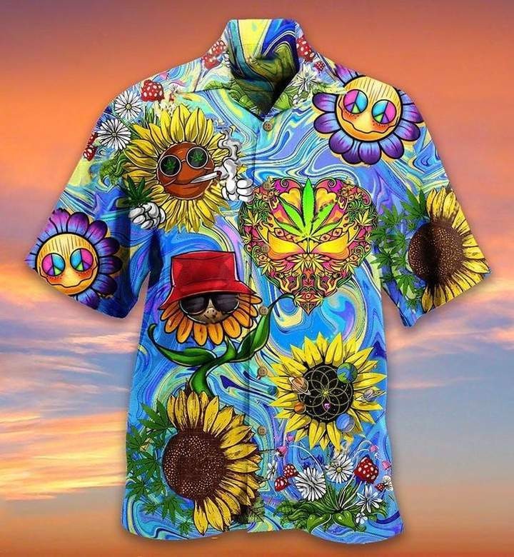 Sunflower Weed Hippie Hawaiian Shirt