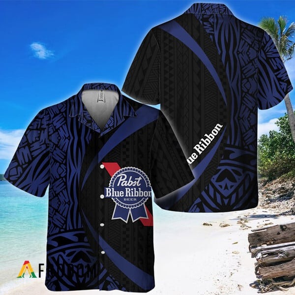 Polynesian Samoan Pabst Blue Ribbon Hawaiian Shirt