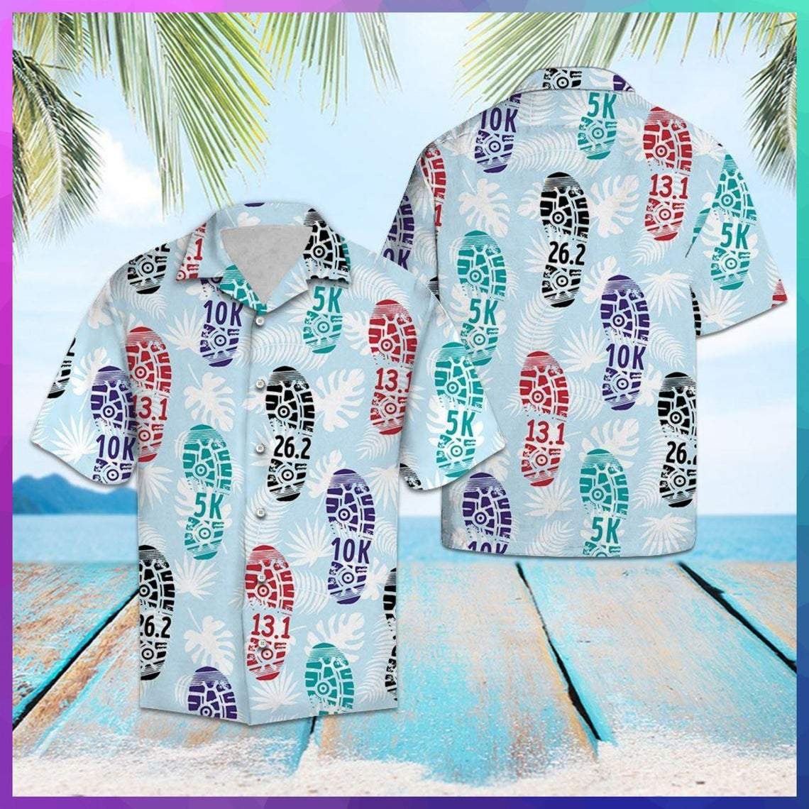 Shoes Print Marathon Hawaiian Shirt