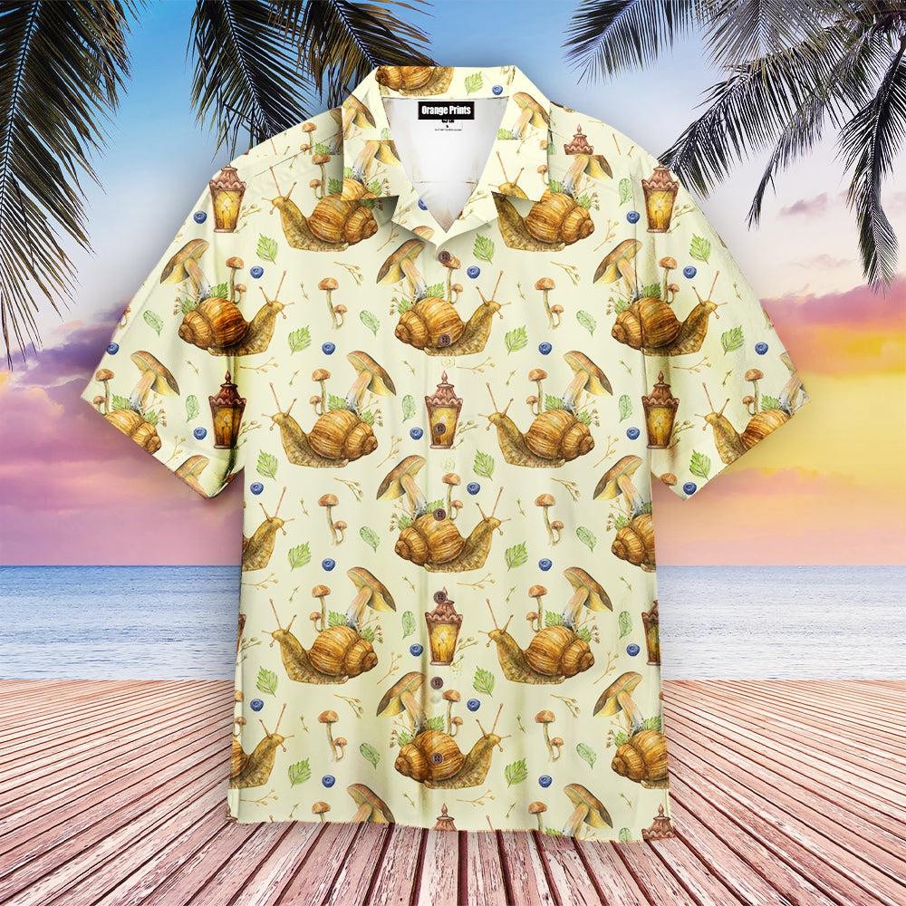 Watercolor Fairytale Snail Hawaiian Shirt