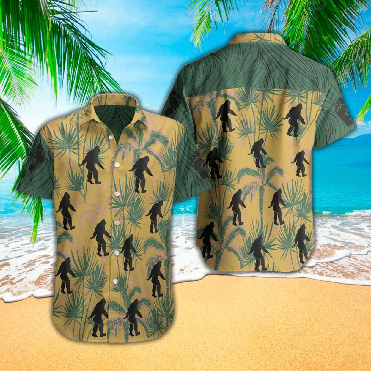 Tropical Bigfoot Aloha Shirt, Hawaiian Shirt