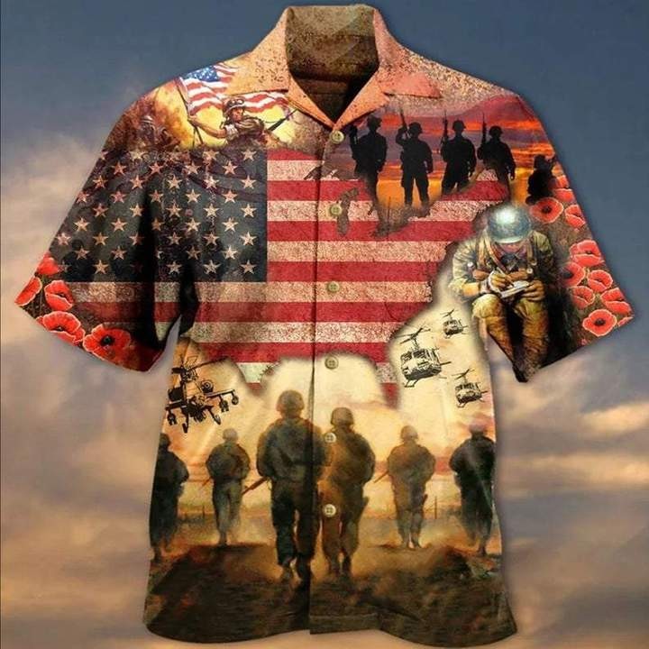 Veterans Blood Sweat And Tear Soldiers Hawaiian Shirt