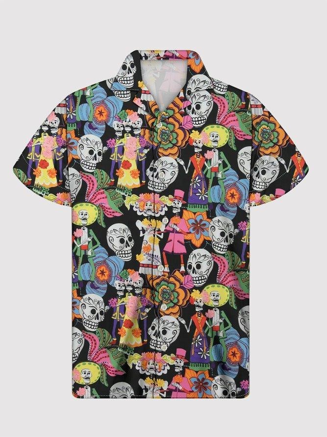 Black Skull Hawaiian Shirt