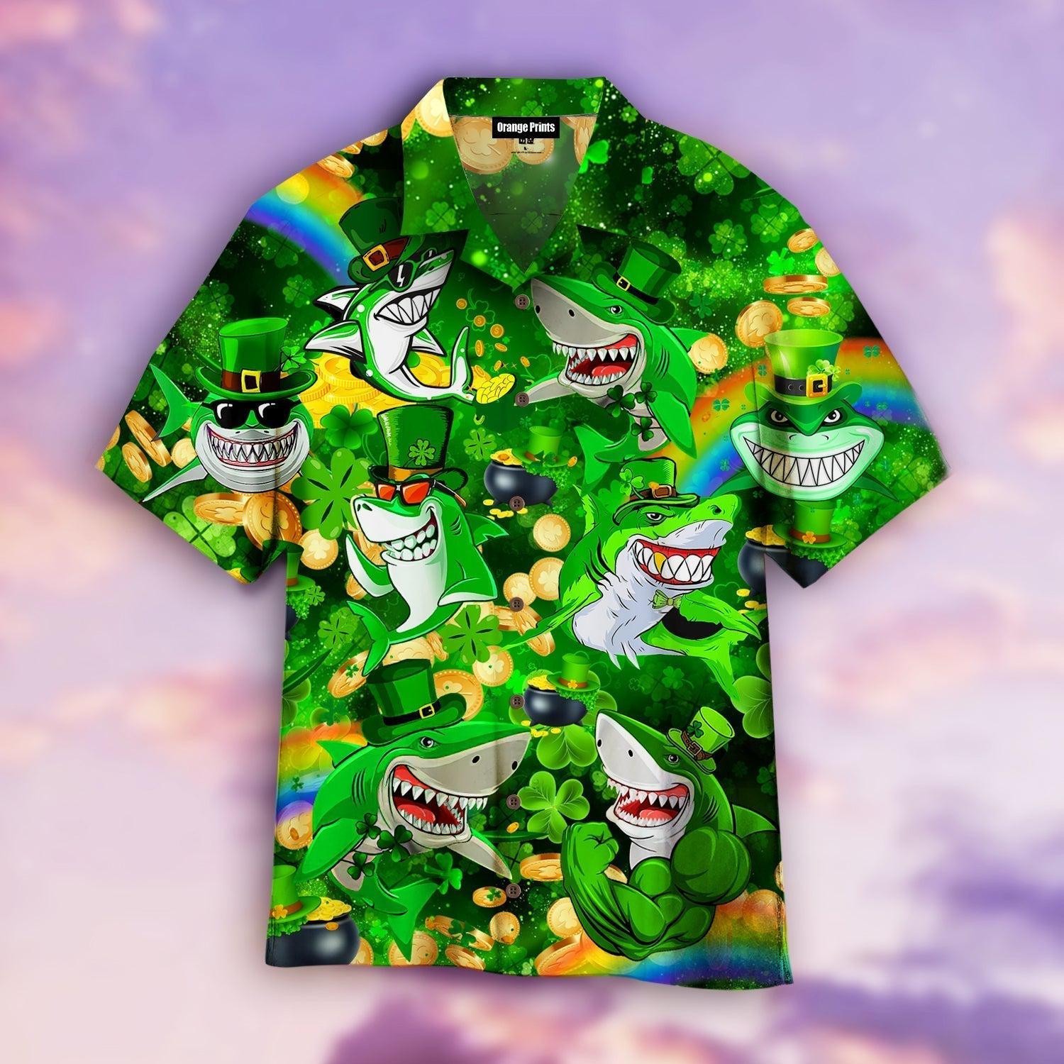 Shark Love St.Patrick’s Day Hawaiian Shirt