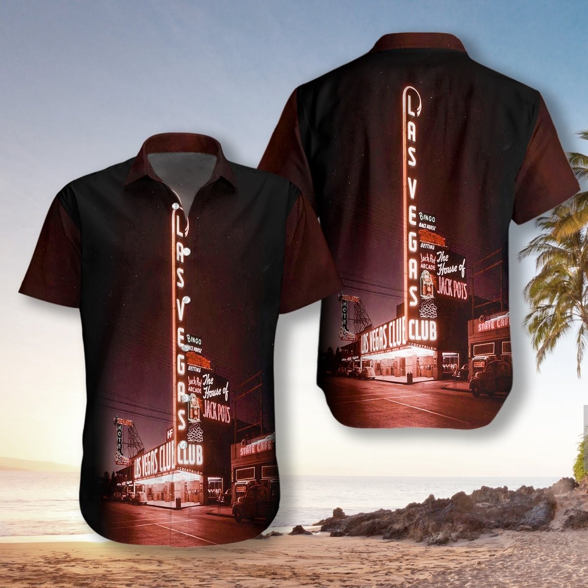 Las Vegas At Night Hawaiian Shirt
