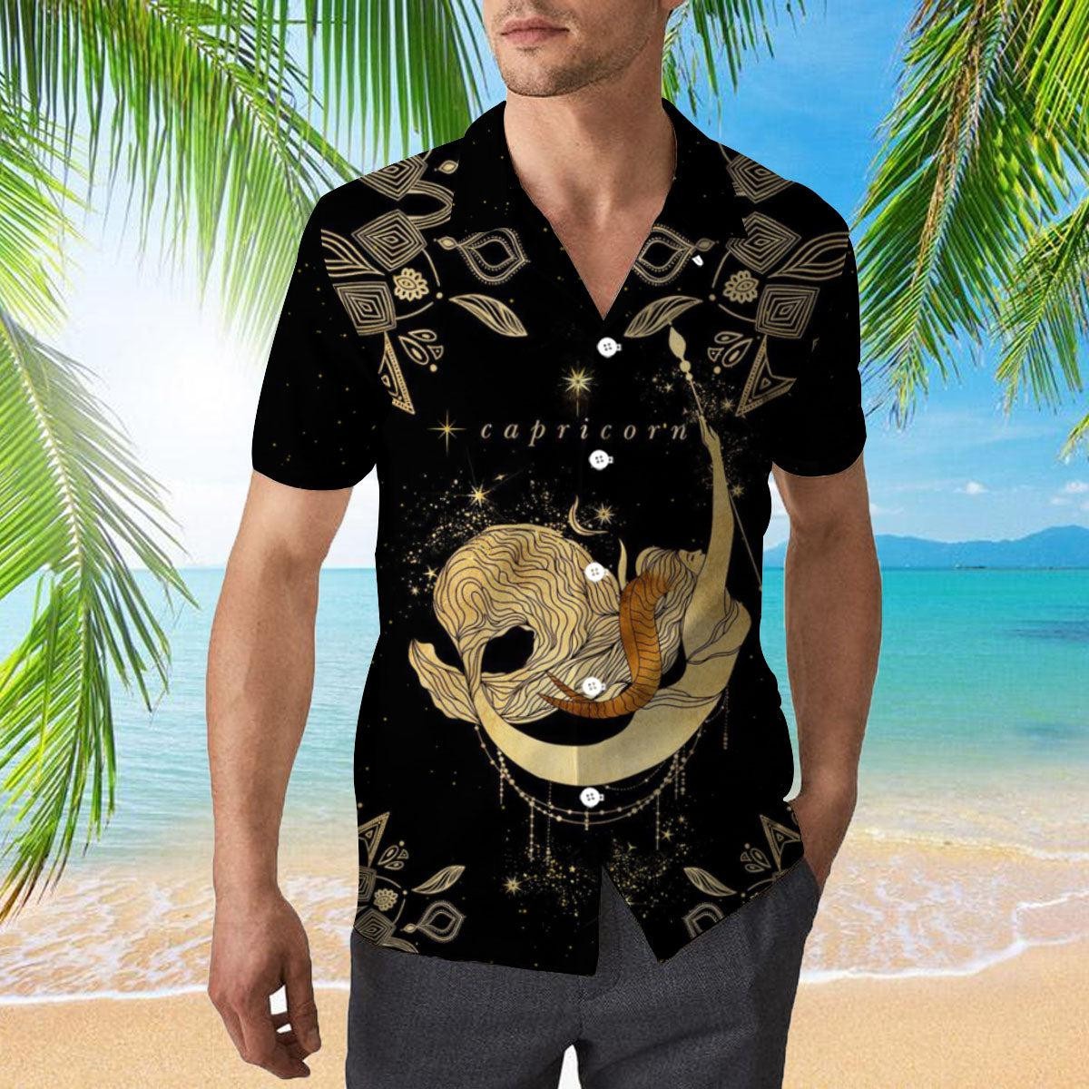 Capricorn Golden Zodiac Hawaiian Shirt
