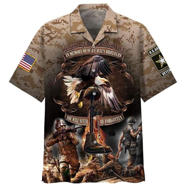 Veteran Us Army In Memory Of Our Fallen Brothers Hawaiian Shirt