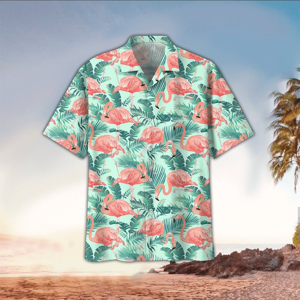 Tropical Flamingo Pattern Hawaiian Shirt