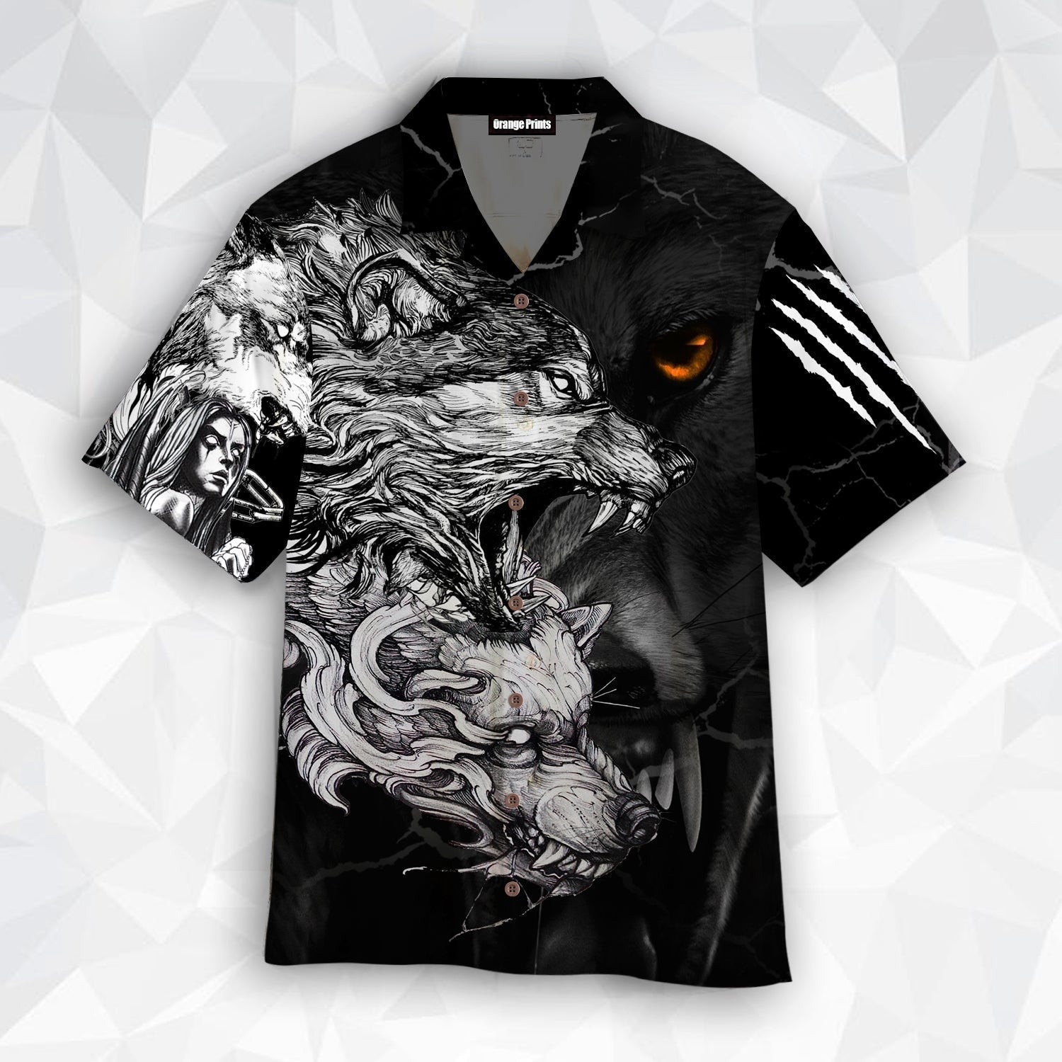 Wolf Tattoo Hawaiian Shirt