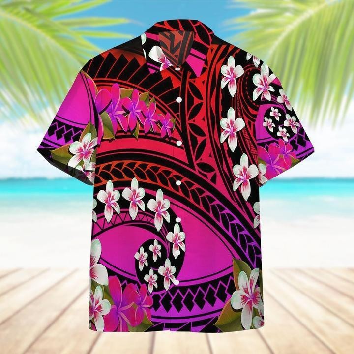 Plumeria Polynesian Purple Hawaiian Shirt