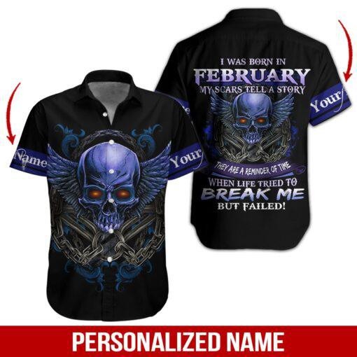 February Guy Custom Name Hawaiian Shirt