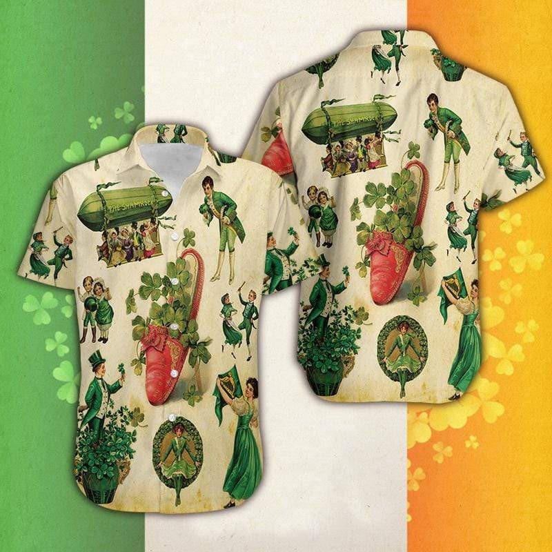 Vintage Girl Irish Patricks Day Hawaiian Shirt