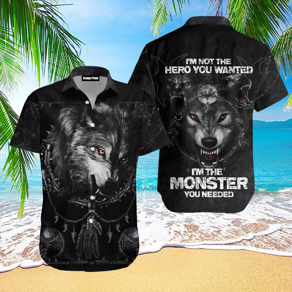 Wolf I Am Not Hero Hawaiian Shirt